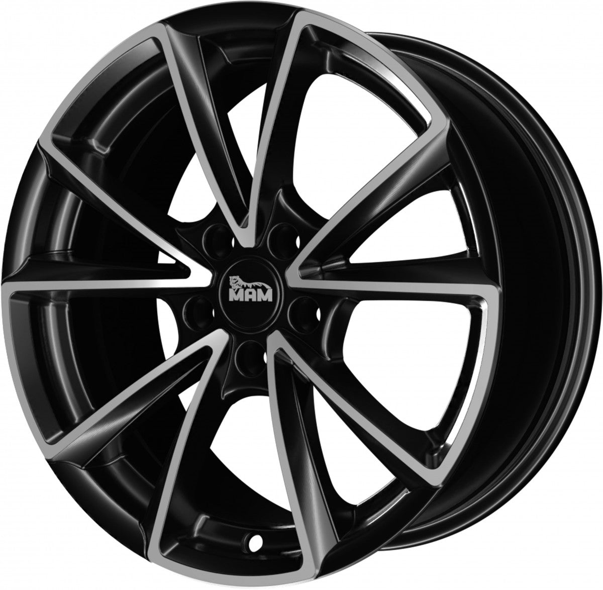 MAM A5 matt black front polish Alufelge 8x18 Zoll ET35 LK 5x112 ML66.6 – Bild 6