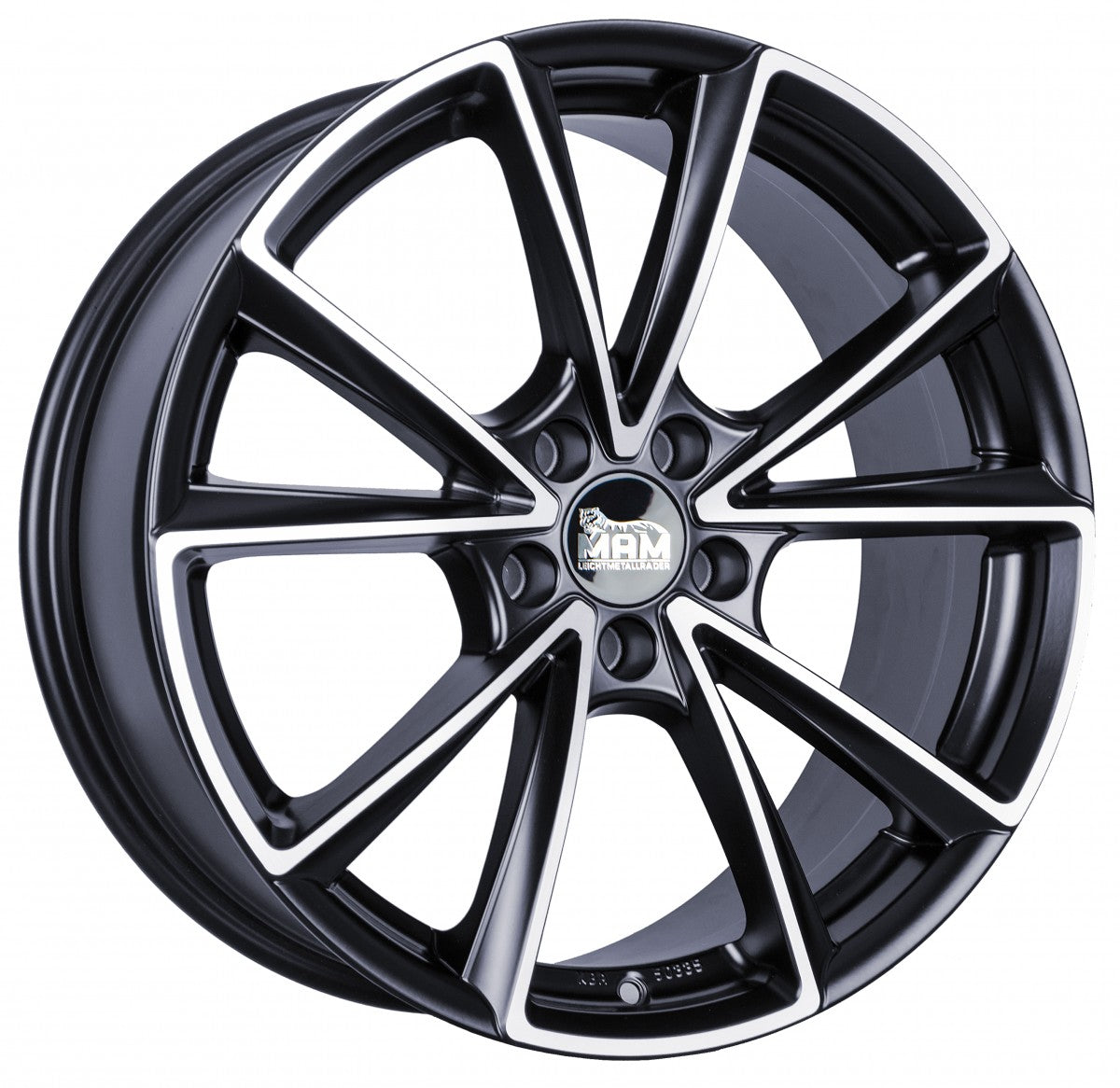 MAM A5 matt black front polish Alufelge 8x19 Zoll ET30 LK 5x112 ML66.6