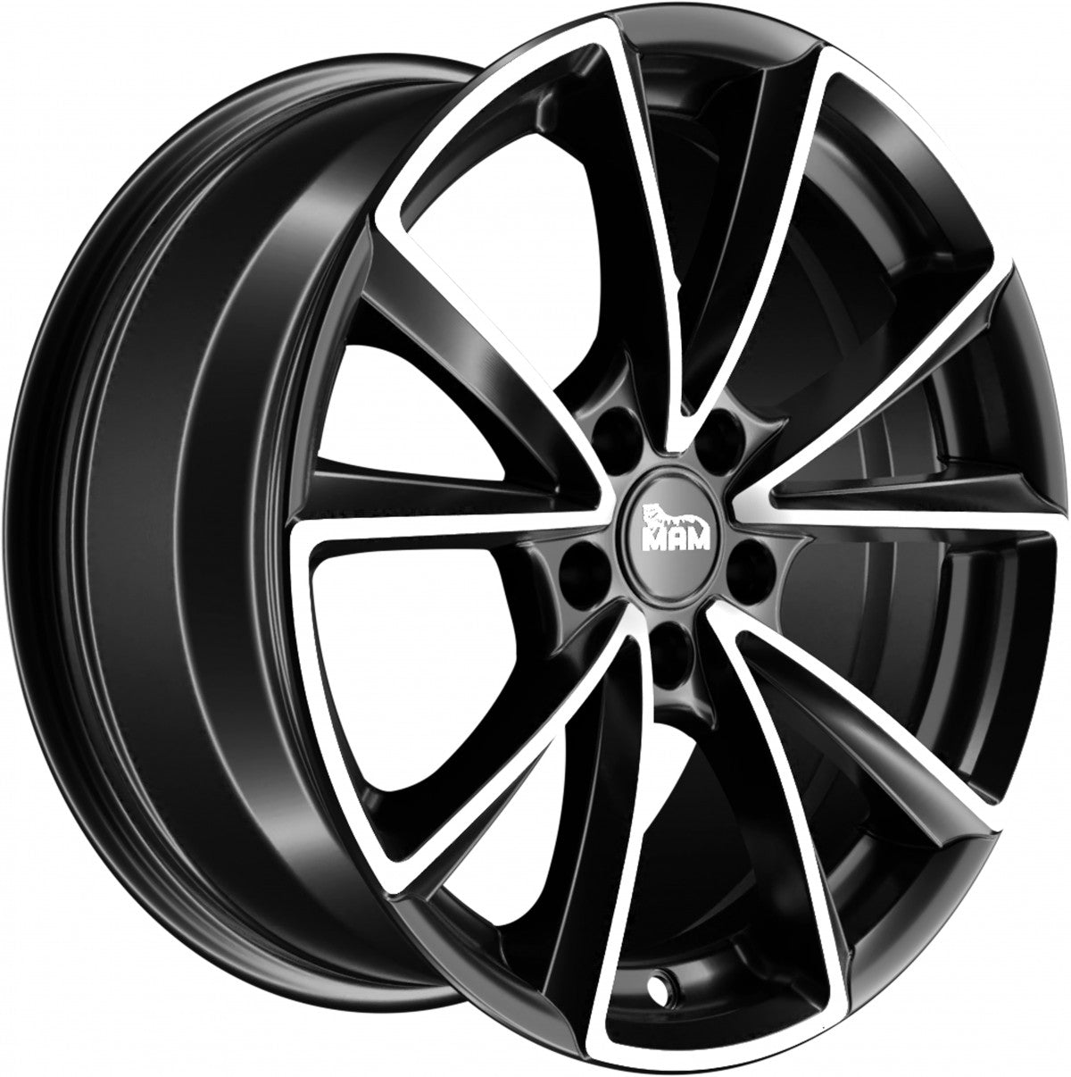 MAM A5 matt black front polish Alufelge 8x19 Zoll ET30 LK 5x112 ML66.6 – Bild 3