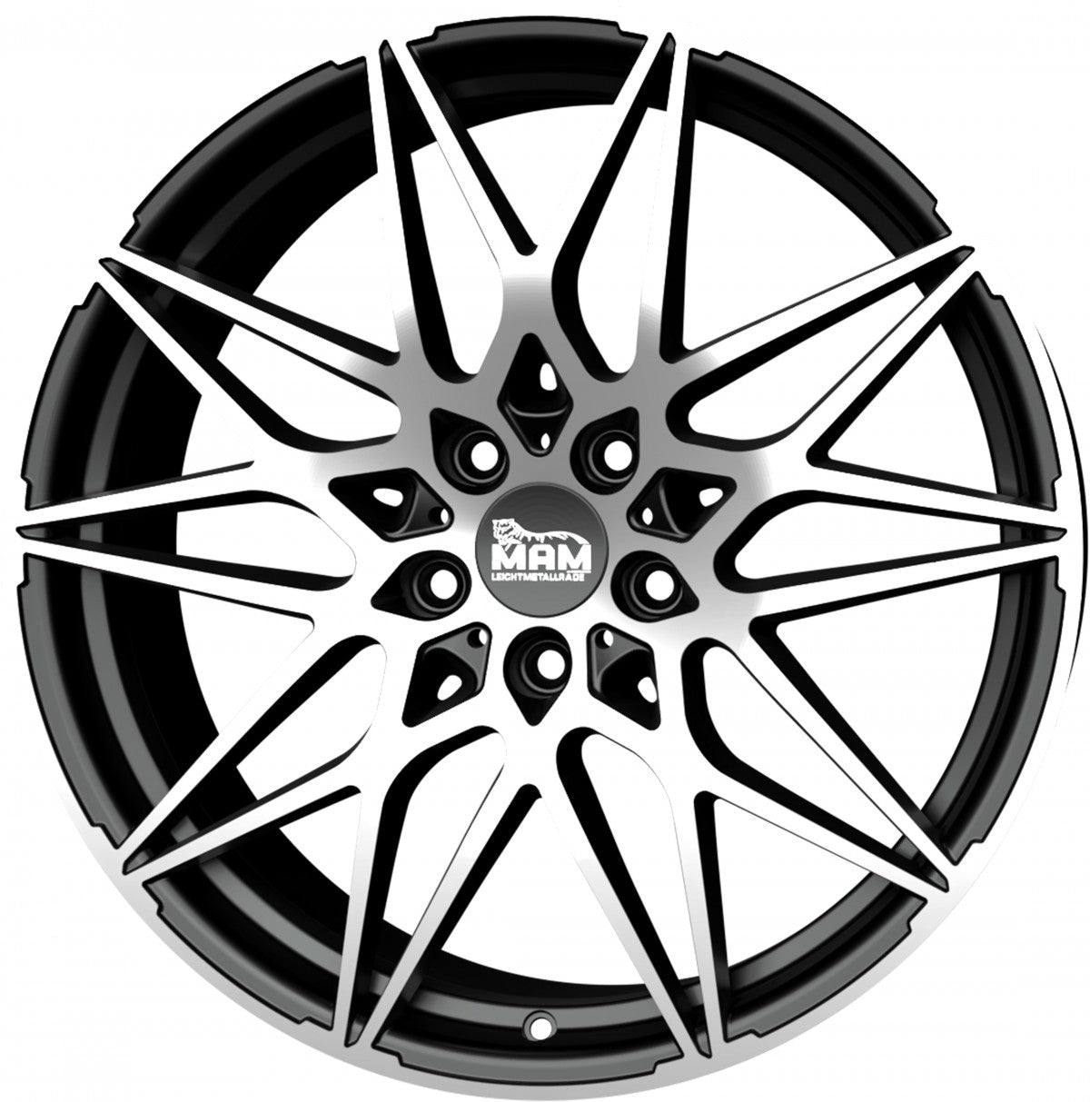 MAM B2 black front polish Alufelge 8.5x19 Zoll ET30 LK 5x112 ML72.6 – Bild 5