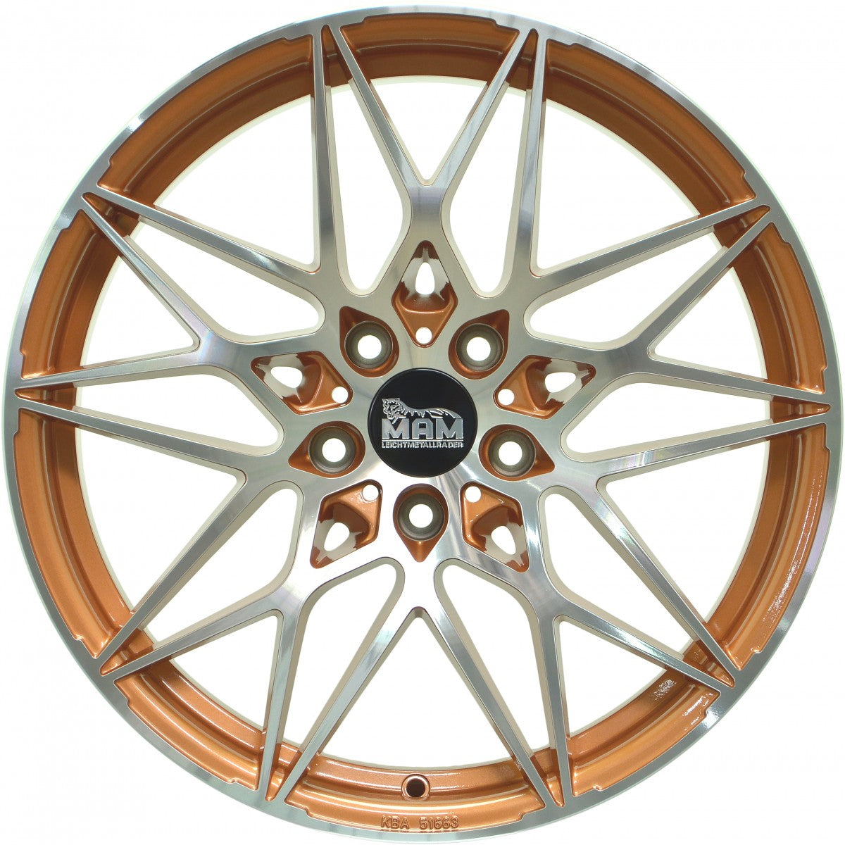 MAM B2 acid orange front polish 8.5x20 ET35 - LK5/120 ML72.6
