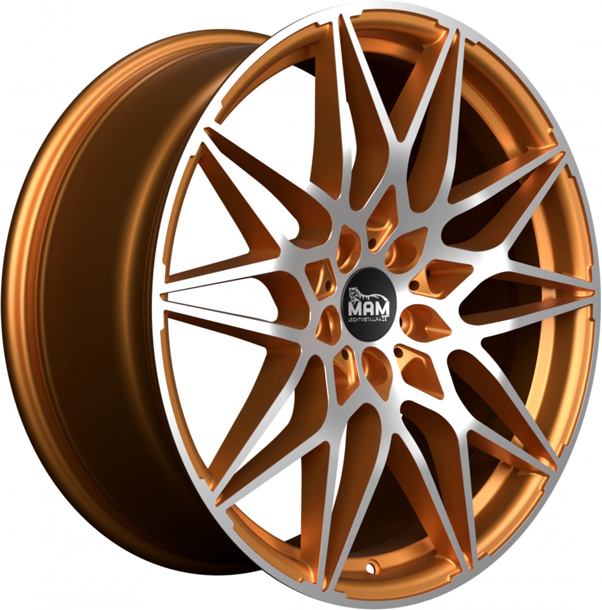 MAM B2 acid orange front polish 8.5x20 ET35 - LK5/120 ML72.6