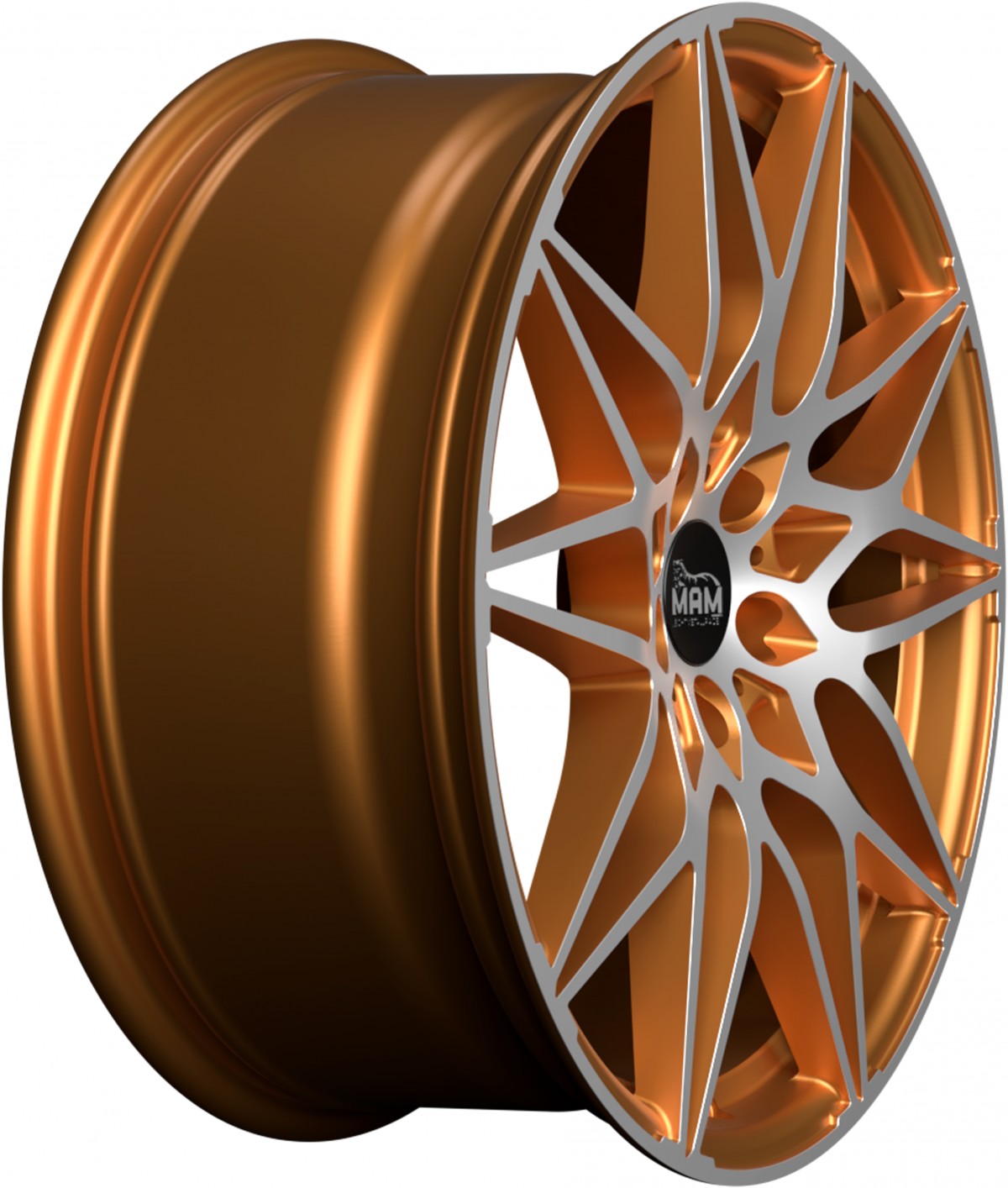 MAM B2 acid orange front polish 8.5x20 ET35 - LK5/120 ML72.6