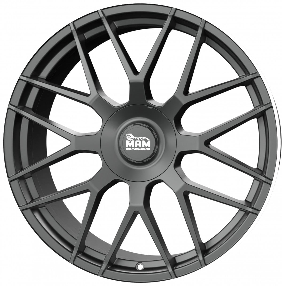 MAM GT1 matt black lip polish 9.5x19 ET30 - LK5/112 ML66.6