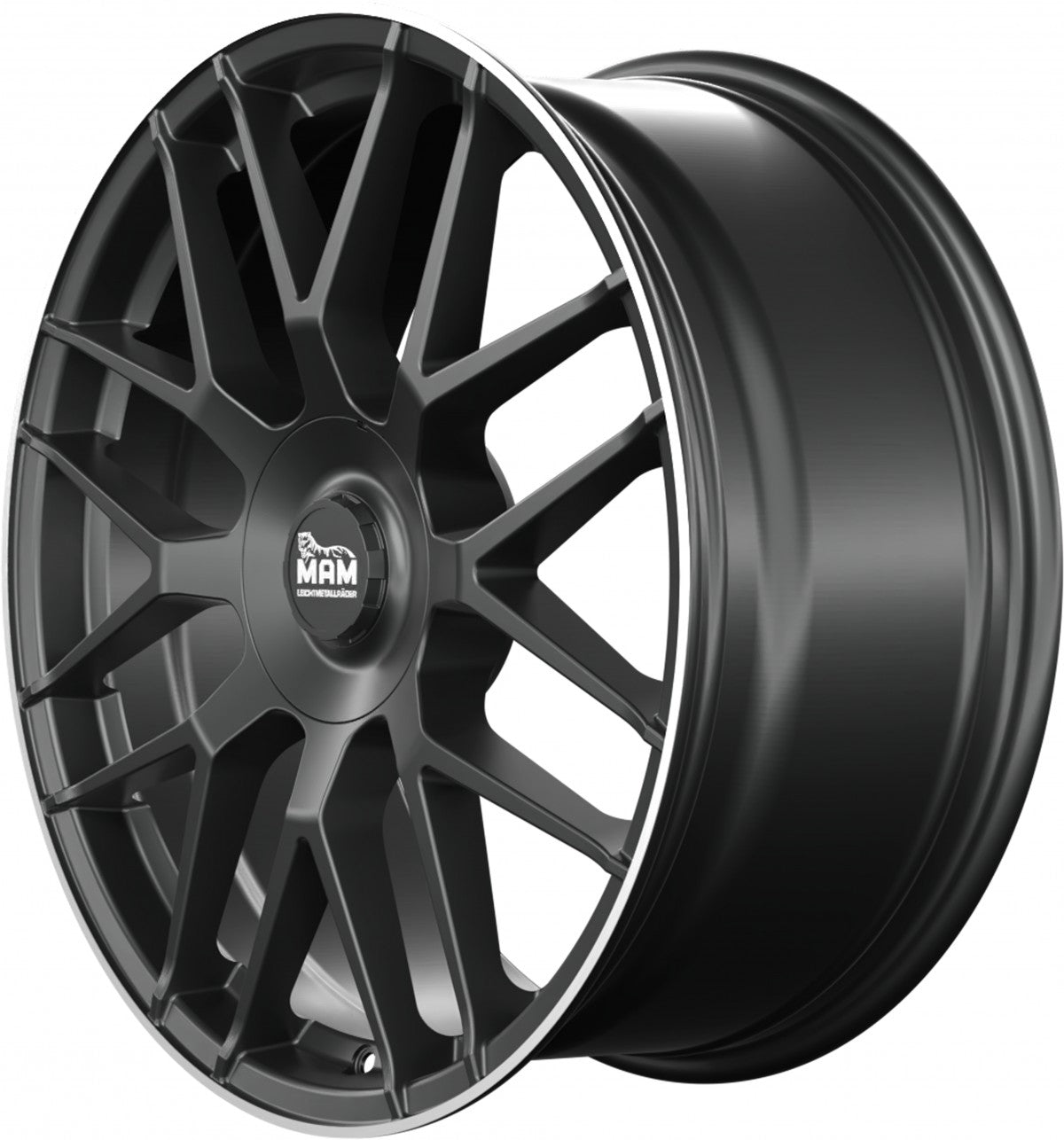 MAM GT1 matt black lip polish 7.5x17 ET30 - LK5/100 ML63.4