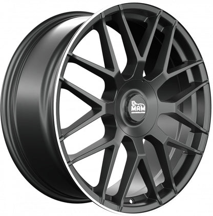 MAM GT1 matt black lip polish 7.5x17 ET35 - LK5/112 ML72.6