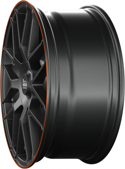 MAM GT1 matt black lip orange 9.5x19 ET30 - LK5/112 ML66.6