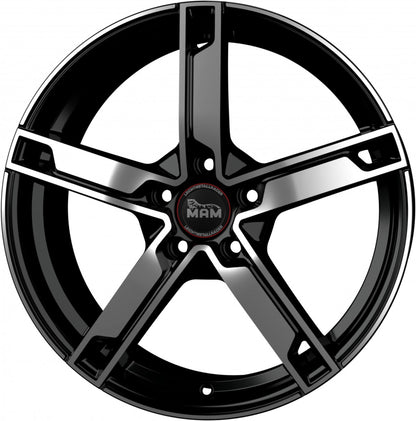 MAM W4 black front polish 7x17 ET38 - LK5/112 ML66.6