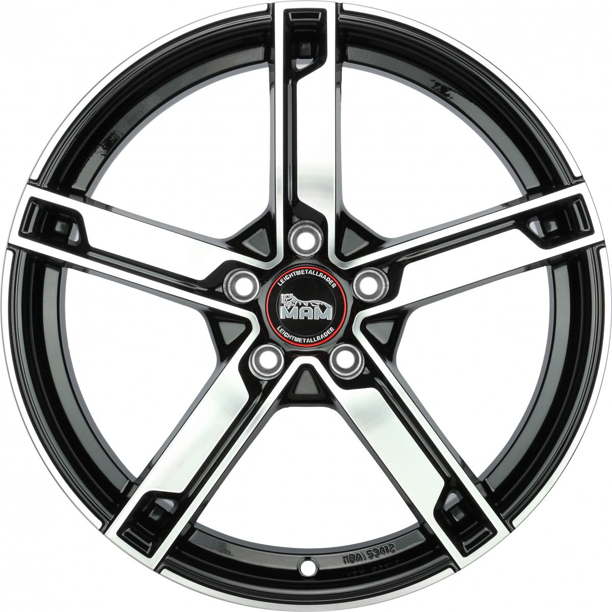 MAM W4 black front polish Alufelge 7.5x18 Zoll ET44 LK 5x112 ML66.6 – Bild 2