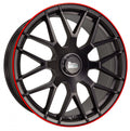 MAM GT1 matt black lip red 8.5x19 ET45 - LK5/100 ML66.6