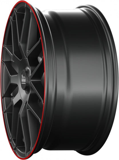 MAM GT1 matt black lip red 8.5x19 ET45 - LK5/100 ML66.6 – Bild 8
