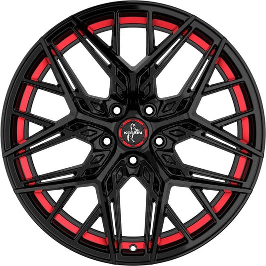 Keskin KT25 Pearl black painted red inside Alufelge 8.5x19 Zoll ET40 LK 5x108 ML72.6 – Bild 2