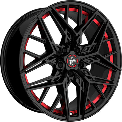 Keskin KT25 Pearl black painted red inside Alufelge 8.5x19 Zoll ET29.9 LK 5x112 ML66.6