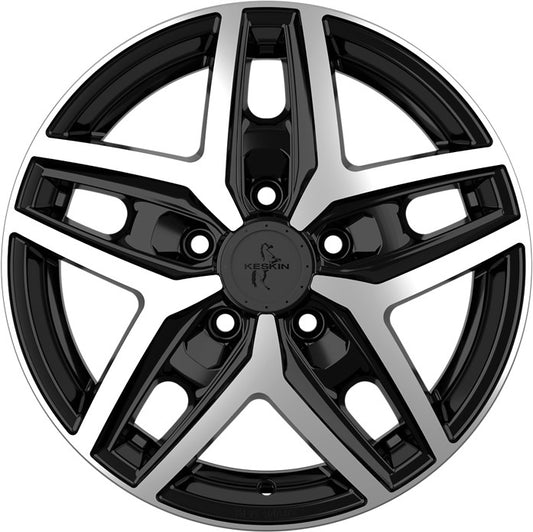 Keskin KT C1-5L Camper black front polish 6.5x16 ET50.9 - LK5/120 ML65.1