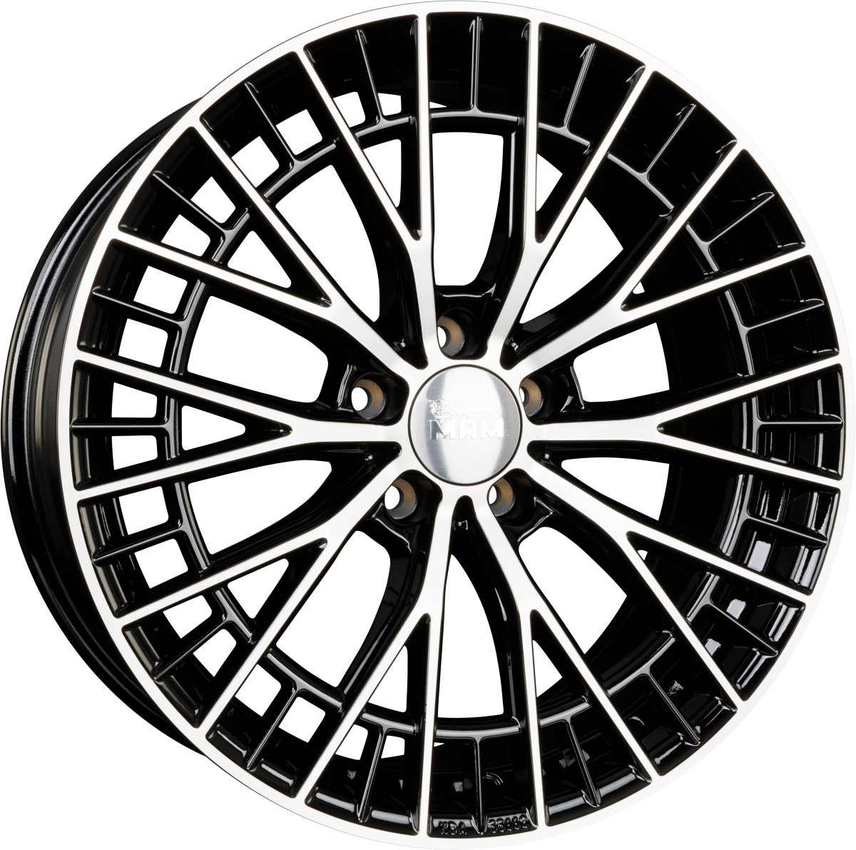 MAM GT2 black front polish Alufelge 8.5x19 Zoll ET30.1 LK 5x112 ML66.6 – Bild 4