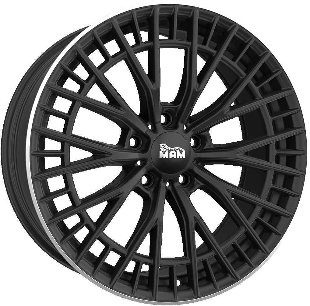 MAM GT2 matt black lip polish 8.5x19 ET30.1 - LK5/112 ML66.6