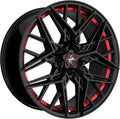 Keskin KT25 Pearl black painted red inside Alufelge 8.5x20 Zoll ET30 LK 5x112 ML66.6