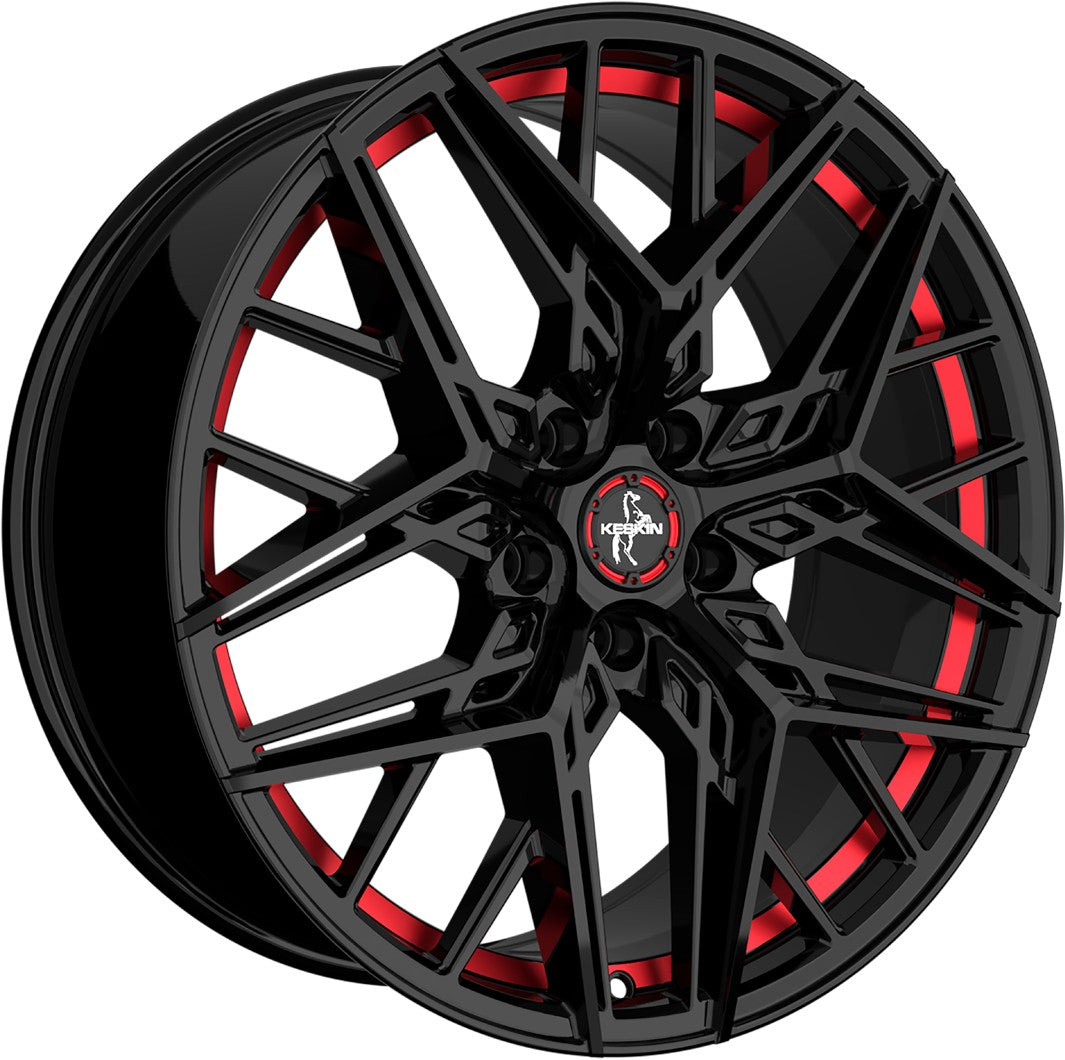 Keskin KT25 Pearl black painted red inside 8.5x20 ET30 - LK5/112 ML66.6