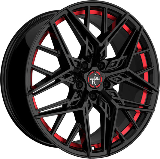 Keskin KT25 Pearl black painted red inside 8.5x20 ET30 - LK5/112 ML66.6
