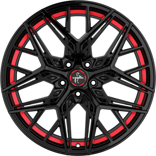 Keskin KT25 Pearl black painted red inside 8.5x20 ET30 - LK5/112 ML66.6