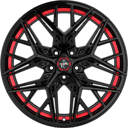 Keskin KT25 Pearl black painted red inside Alufelge 8.5x20 Zoll ET40 LK 5x108 ML72.6 – Bild 2