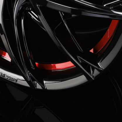 Keskin KT24 Thunder black painted red inside Alufelge 8.5x19 Zoll ET45 LK 5x112 ML66.6 – Bild 5