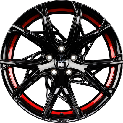 Keskin KT24 Thunder black painted red inside Alufelge 8.5x19 Zoll ET40 LK 5x108 ML72.6 – Bild 3