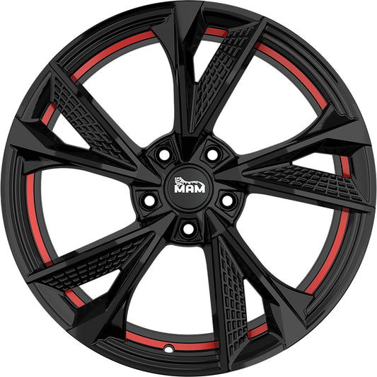 MAM RS6 black painted red inside 8.5x20 ET40 - LK5/108 ML72.6
