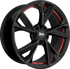 MAM RS6 black painted red inside Alufelge 8x18 Zoll ET45 LK 5x112 ML66.6