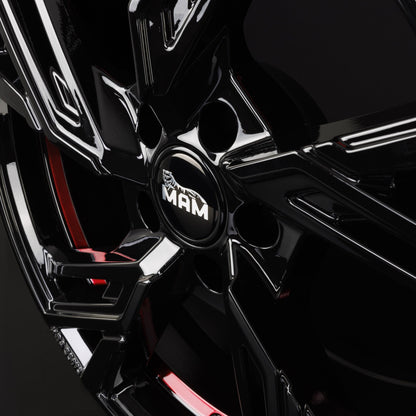 MAM RS5 black painted red inside Alufelge 8.5x19 Zoll ET45 LK 5x108 ML72.6 – Bild 5