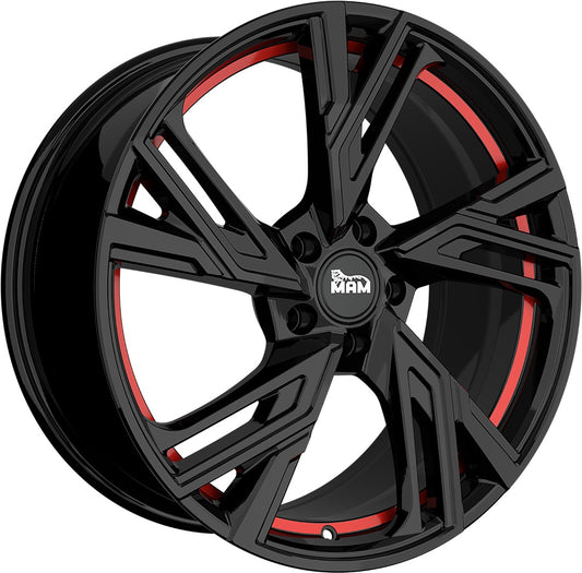 MAM RS5 black painted red inside 8x18 ET45 - LK5/112 ML66.5