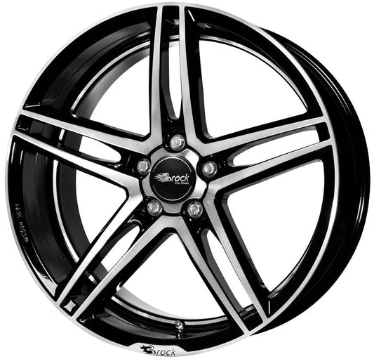 Brock B33 schwarz front-poliert 8.5x19 ET40 - LK5/115 ML70.2