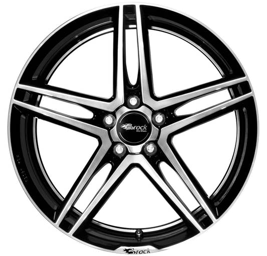 Brock B33 schwarz front-poliert 8.5x18 ET45 - LK5/114.3 ML72.6