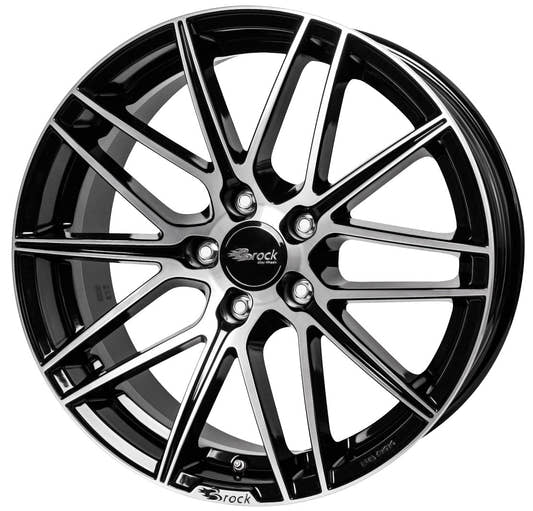 Brock B34 schwarz front-poliert Alufelge 7.5x17 Zoll ET36 LK 5x105 ML56.6