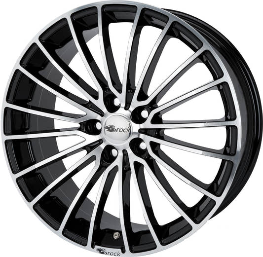 Brock B24 schwarz front-poliert 7x16 ET38 - LK4/100 ML63.4