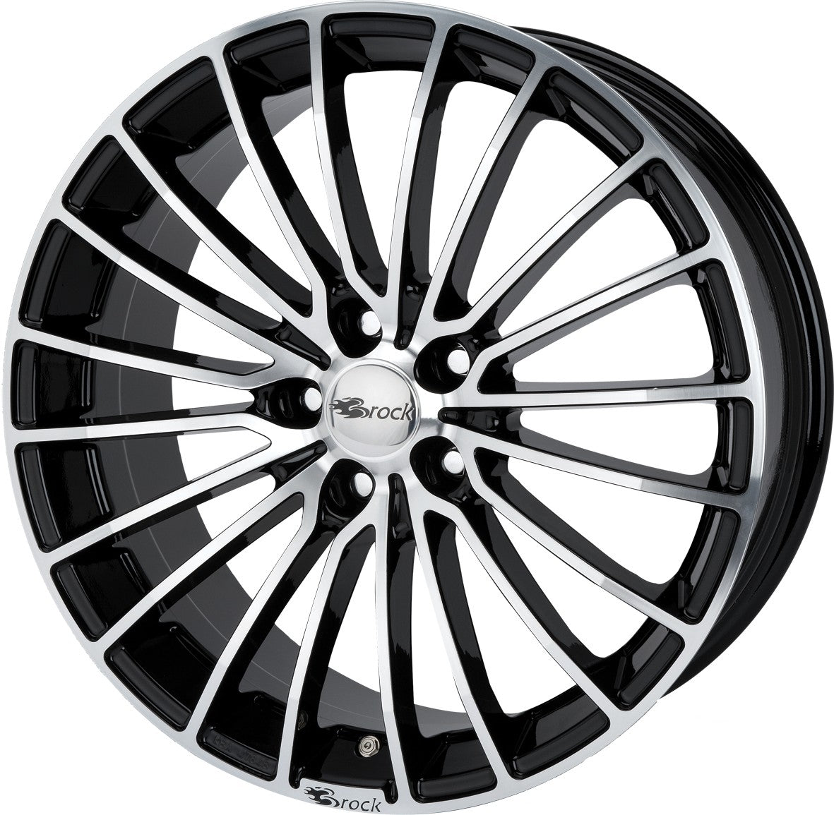 Brock B24 schwarz front-poliert 7x16 ET38 - LK4/100 ML63.4