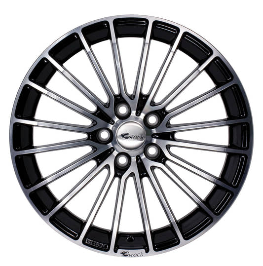 Brock B24 schwarz front-poliert 7x17 ET38 - LK4/114.3 ML72.6