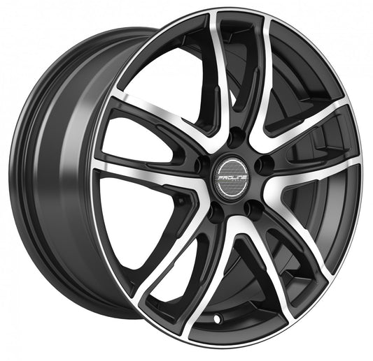 Proline PXV black polished 7x17 ET45 - LK5/120 ML72.6
