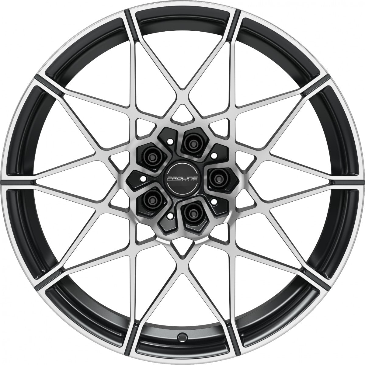 Proline PFM forged black matt polished 10.5x20 ET28 - LK5/112 ML66.5