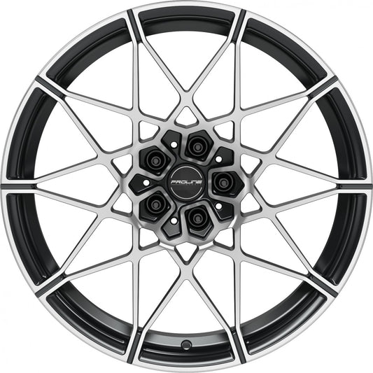 Proline PFM forged black matt polished 10.5x20 ET28 - LK5/112 ML66.5