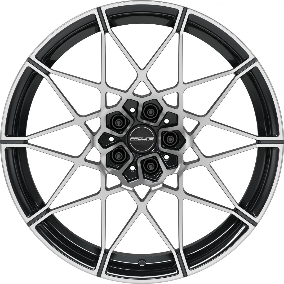 Proline PFM forged black polished 10.5x21 ET20 - LK5/112 ML66.5