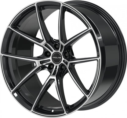 Proline PFR forged black polished 10.5x21 ET19 - LK5/112 ML66.5