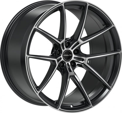 Proline PFR forged black matt polished 10.5x21 ET19 - LK5/112 ML66.5