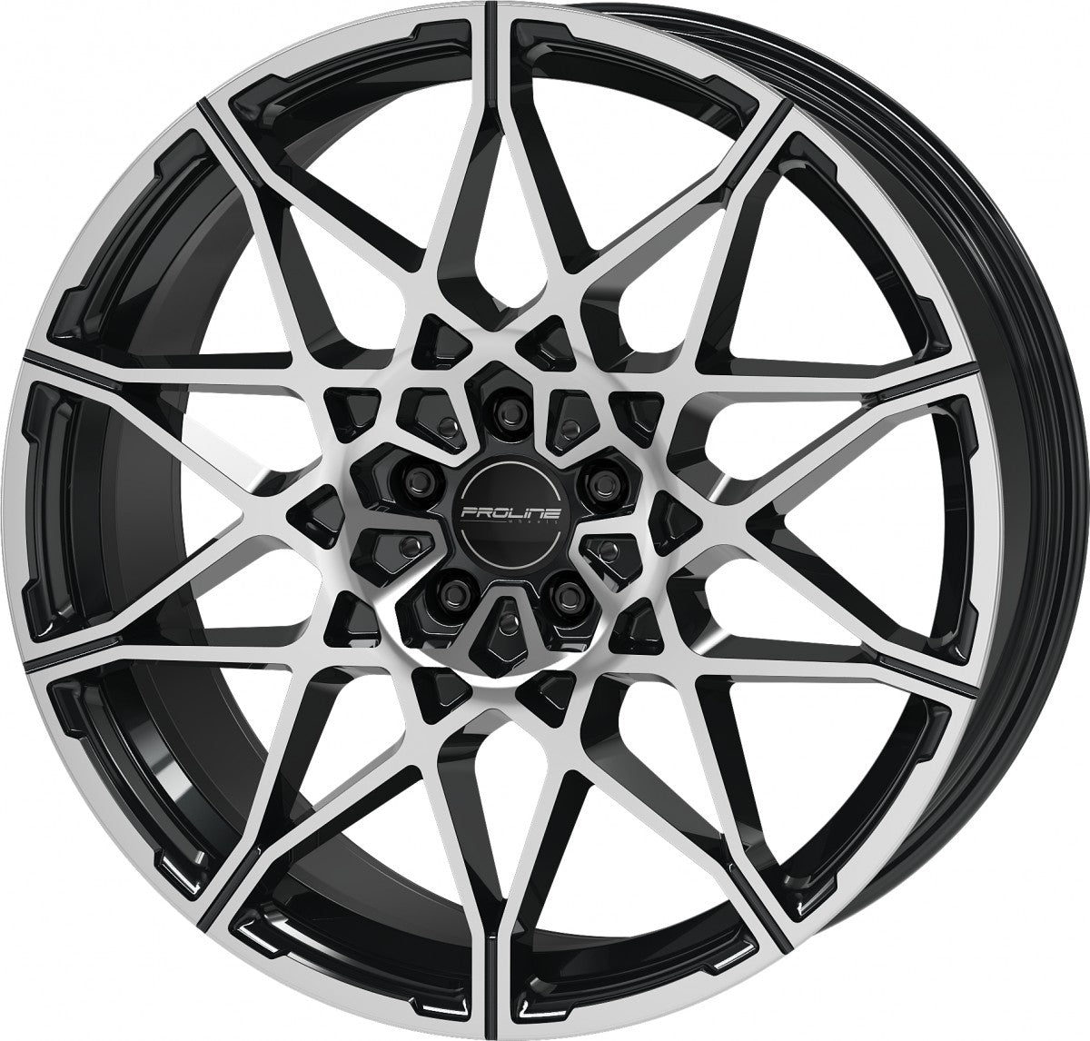 Proline PCM black polished 9.5x21 ET36 - LK5/112 ML66.5