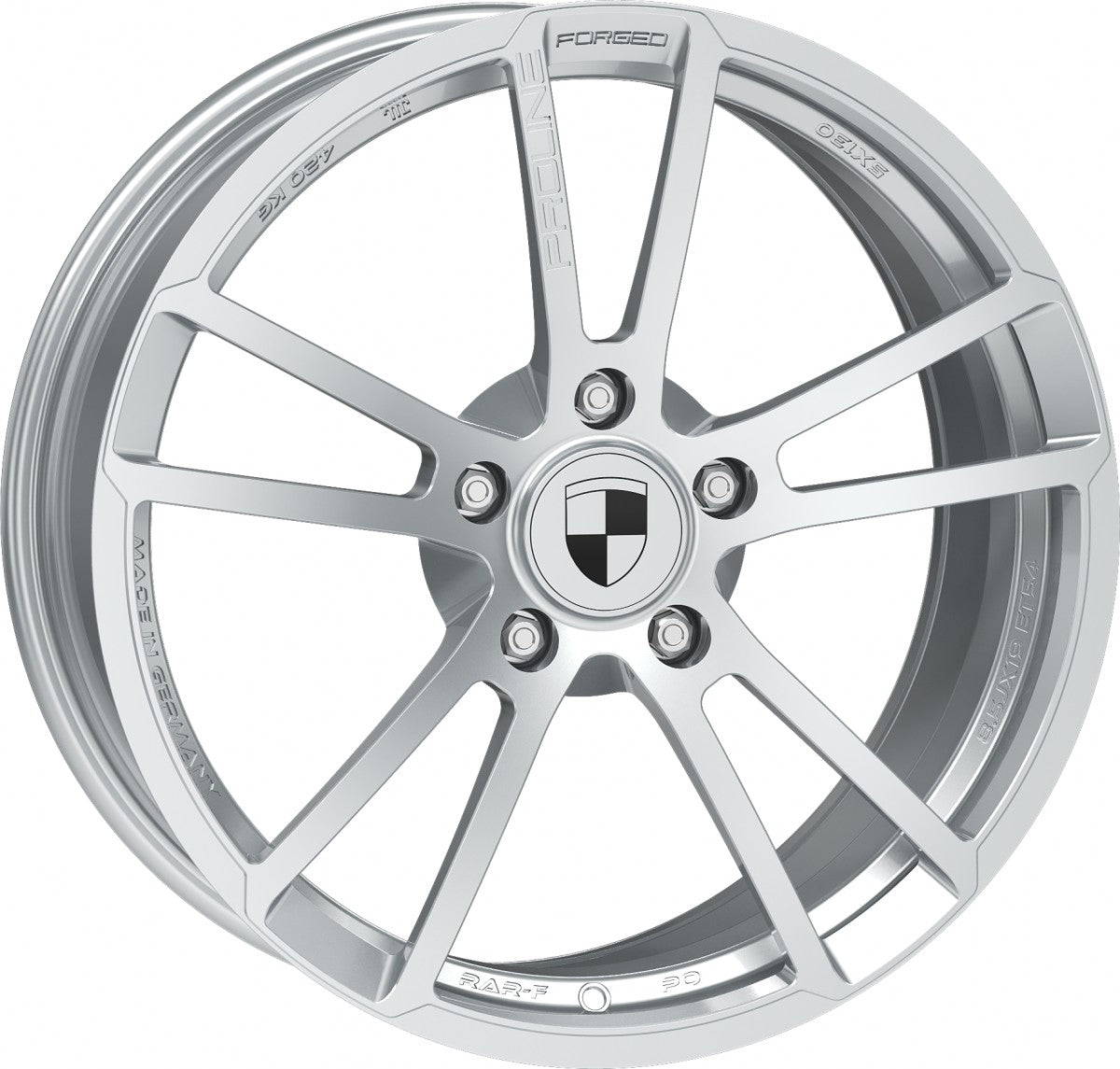 Proline RAR3 forged speed silver Alufelge 8.5x19 Zoll ET54 LK 5x130 ML71.6
