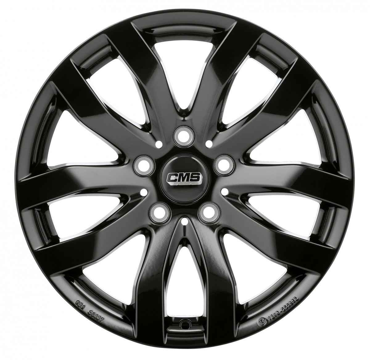 CMS C22 complete black glossy Alufelge 7x16 Zoll ET45 LK 5x114.3 ML64.1 – Bild 2