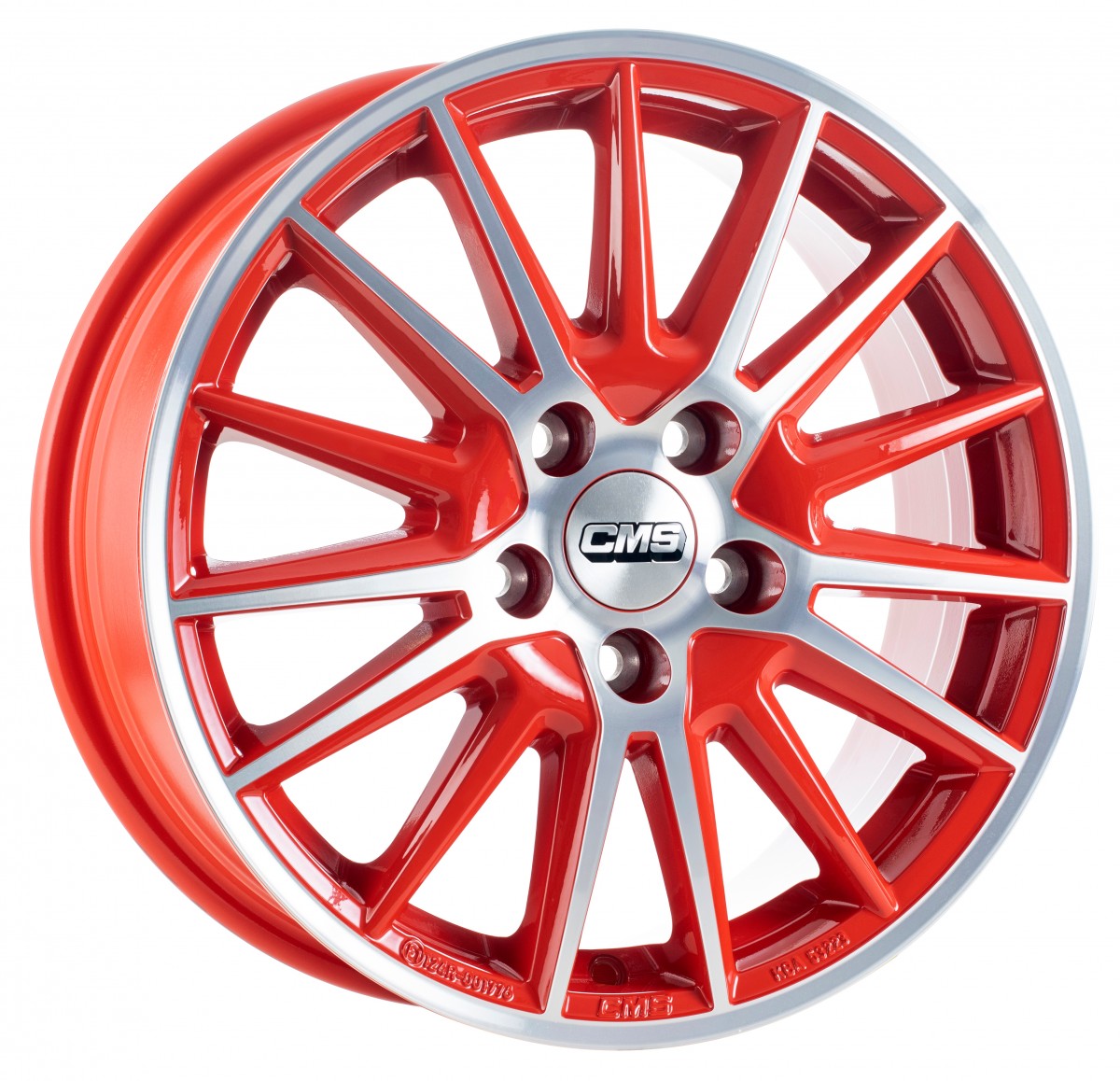 CMS C23 diamond red gloss Alufelge 6.5x16 Zoll ET47.5 LK 4x108 ML63.4