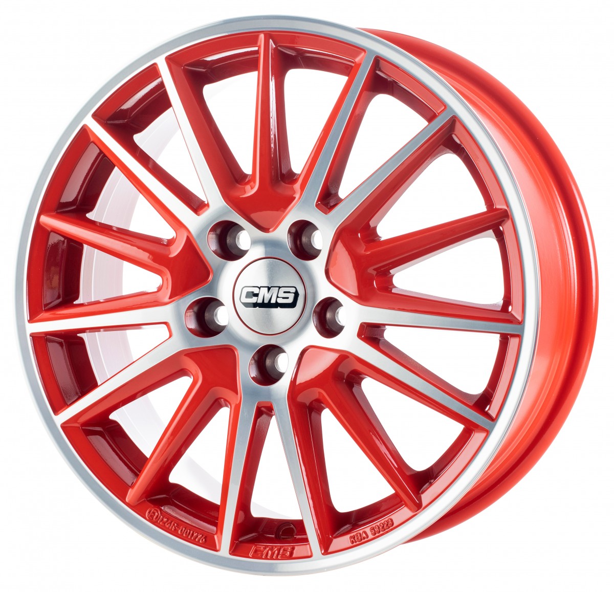 CMS C23 diamond red gloss Alufelge 6.5x16 Zoll ET47.5 LK 4x108 ML63.4 – Bild 3