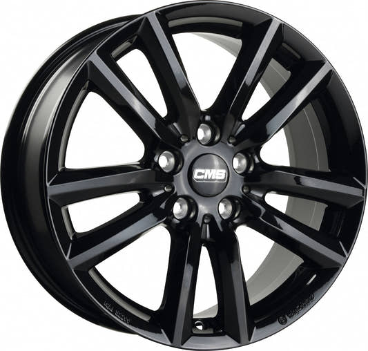 CMS C27 complete black gloss 7x17 ET47.5 - LK5/108 ML63.4