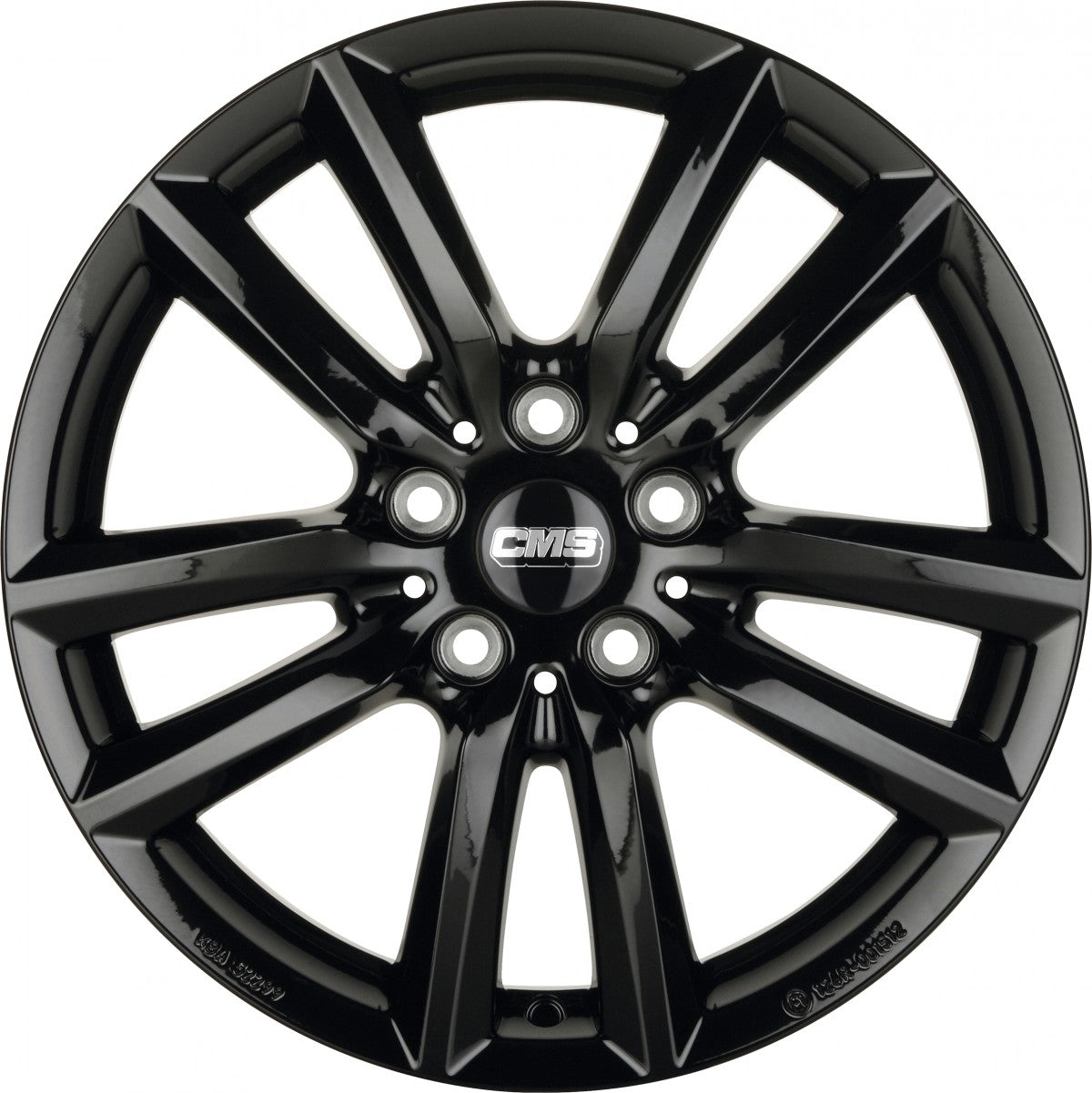 CMS C27 complete black gloss 7x18 ET38 - LK5/114.3 ML67.2